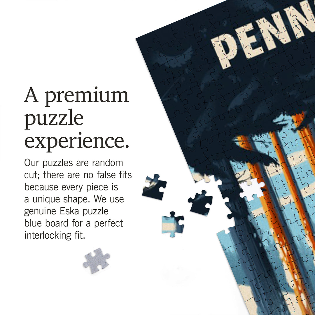 Pennsylvania, Better on Foot, Snowshoeing, Jigsaw Puzzle Puzzle Lantern Press 