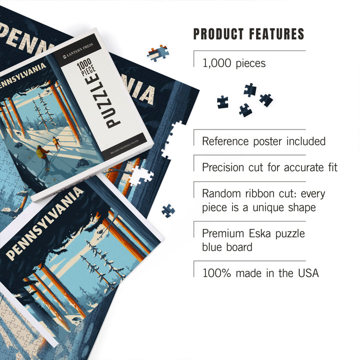 Pennsylvania, Better on Foot, Snowshoeing, Jigsaw Puzzle Puzzle Lantern Press 