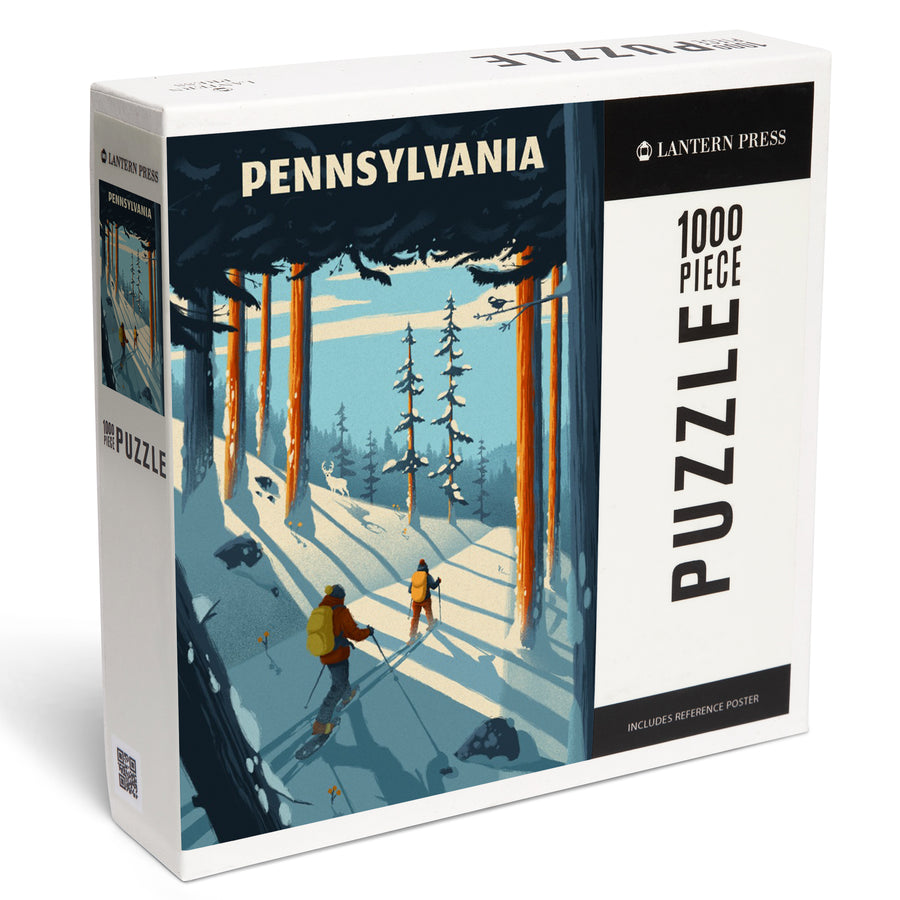 Pennsylvania, Better on Foot, Snowshoeing, Jigsaw Puzzle Puzzle Lantern Press 