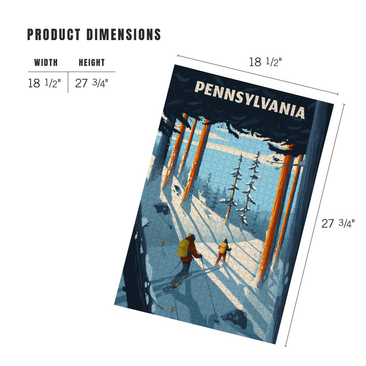 Pennsylvania, Better on Foot, Snowshoeing, Jigsaw Puzzle Puzzle Lantern Press 