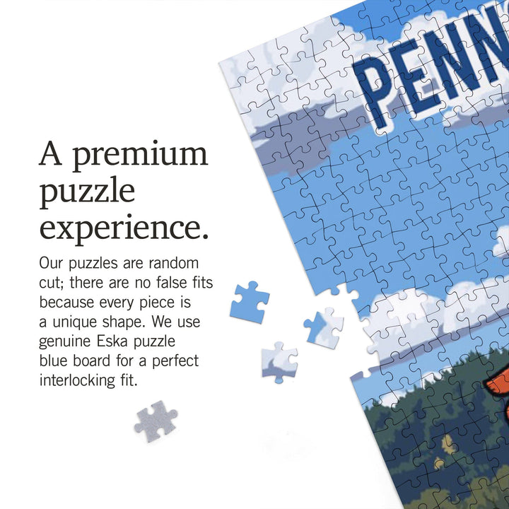 Pennsylvania, Signpost, Vineyard, Jigsaw Puzzle Puzzle Lantern Press 