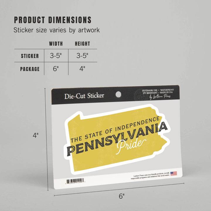 Pennsylvania, State Pride, Vinyl Sticker Sticker Lantern Press 