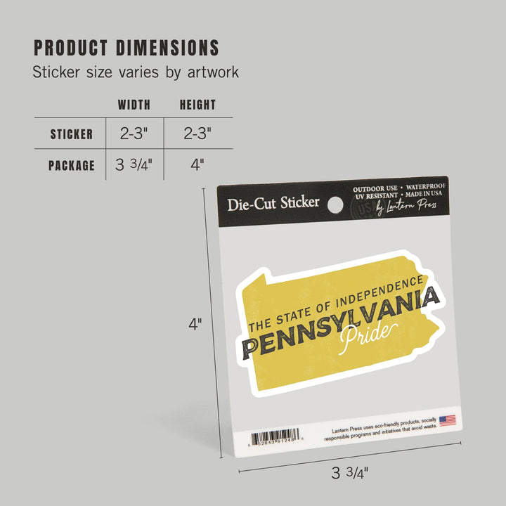 Pennsylvania, State Pride, Vinyl Sticker Sticker Lantern Press 