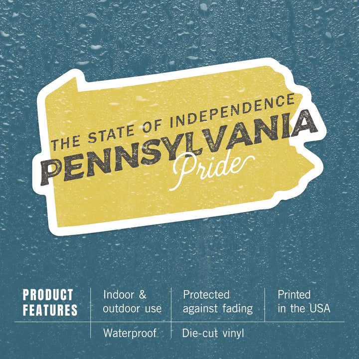 Pennsylvania, State Pride, Vinyl Sticker Sticker Lantern Press 