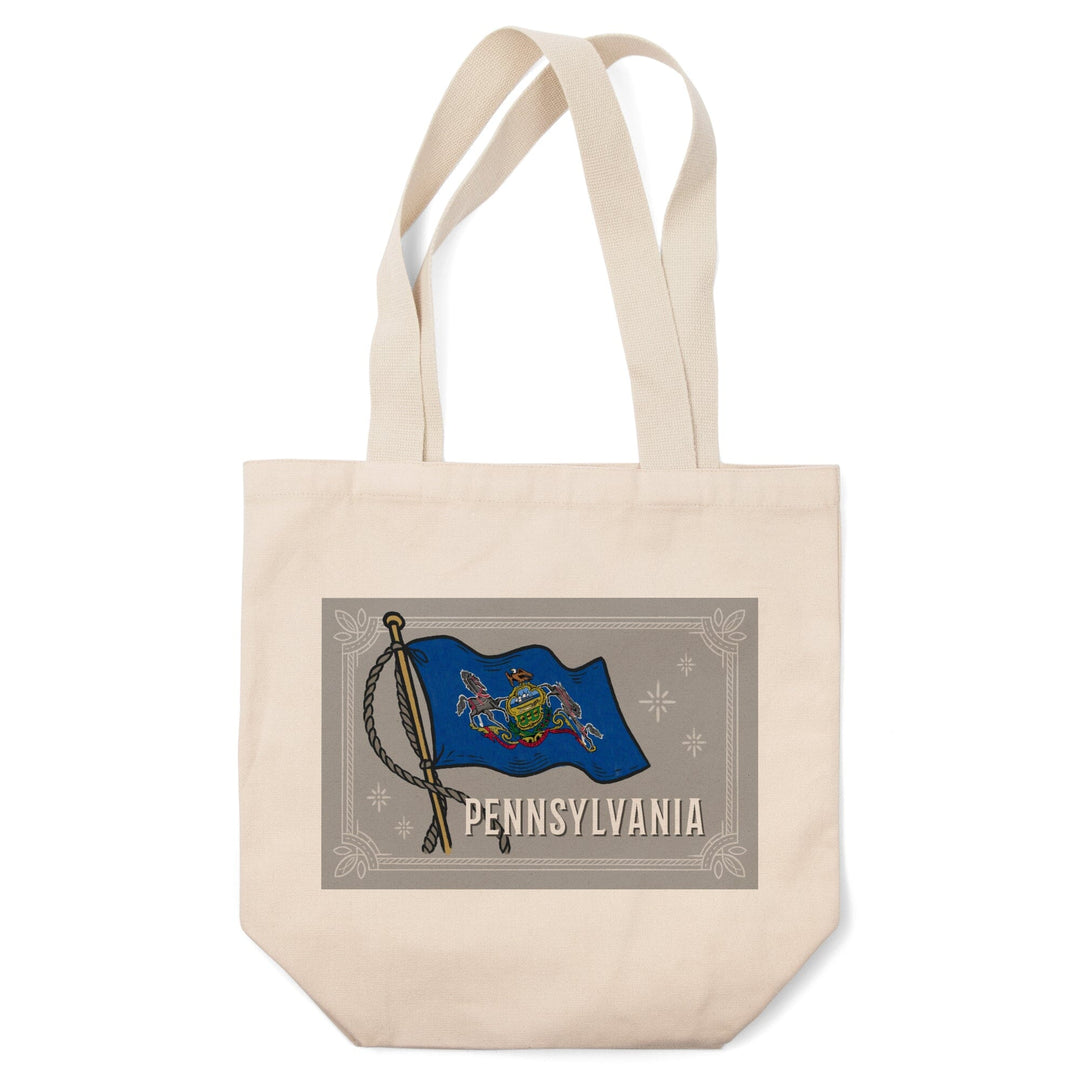 Pennsylvania, Waving State Flag, State Series, Tote Bag Totes Lantern Press 