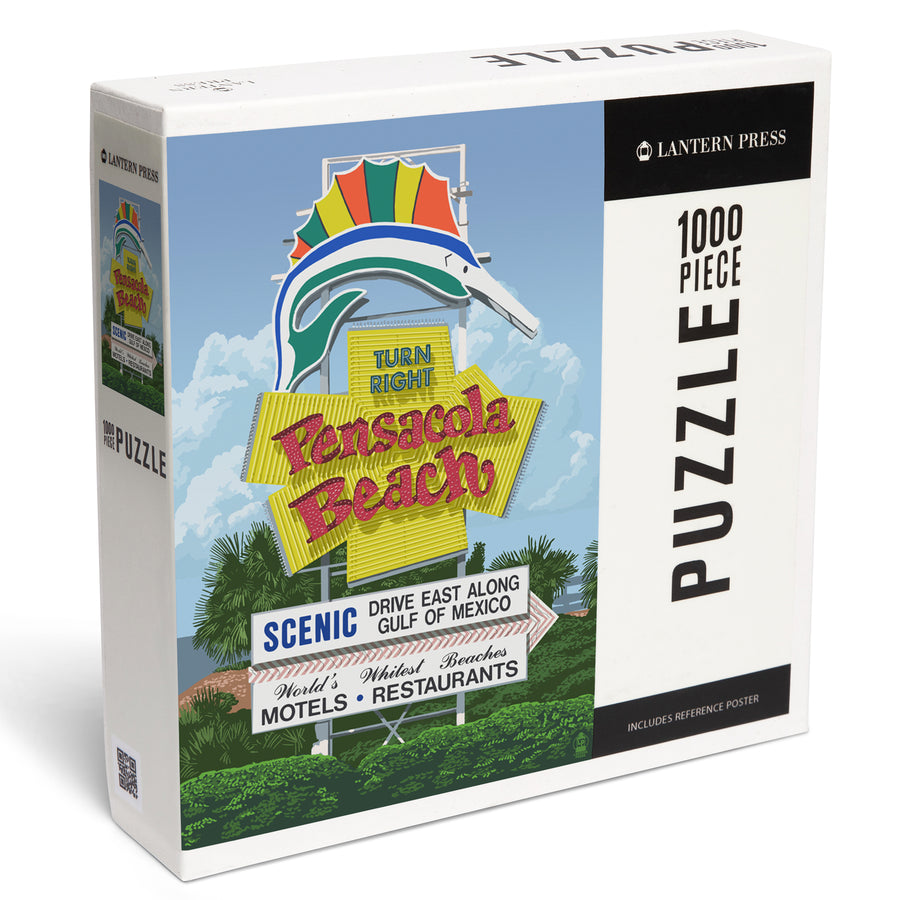 Pensacola Beach, Florida, Sign, Jigsaw Puzzle Puzzle Lantern Press 