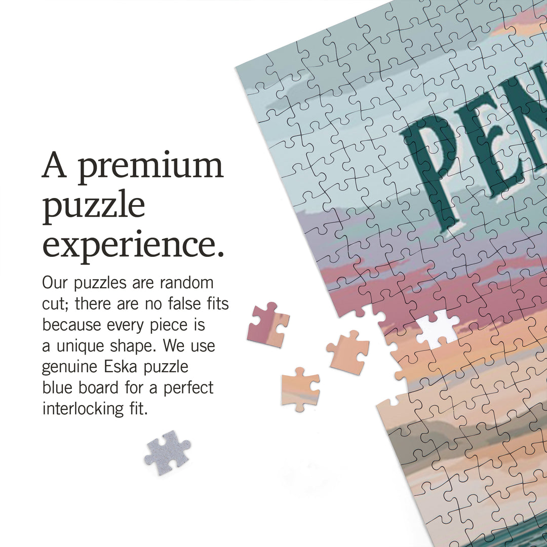Pensacola, Florida, Painterly, Boardwalk, Jigsaw Puzzle Puzzle Lantern Press 