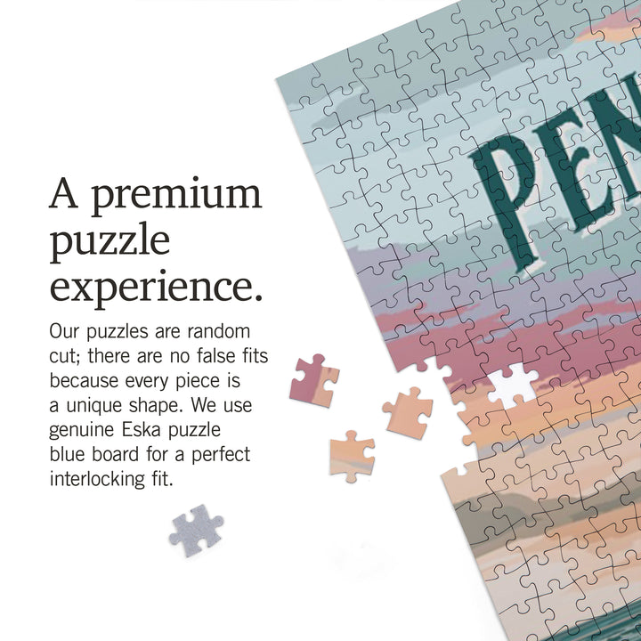 Pensacola, Florida, Painterly, Boardwalk, Jigsaw Puzzle Puzzle Lantern Press 