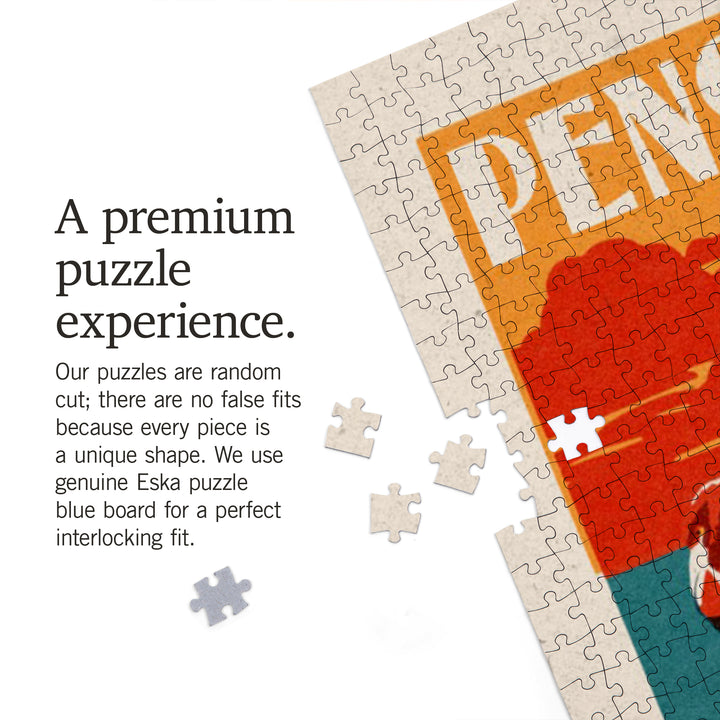 Pensacola, Florida, Woodblock, Jigsaw Puzzle Puzzle Lantern Press 