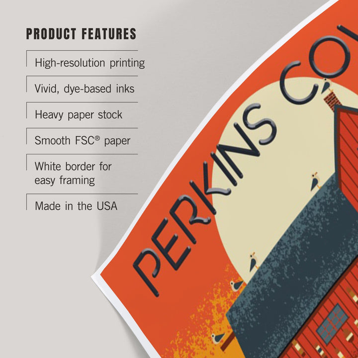 Perkins Cove, Maine, Nautical Geometric, Art & Giclee Prints Art Lantern Press 