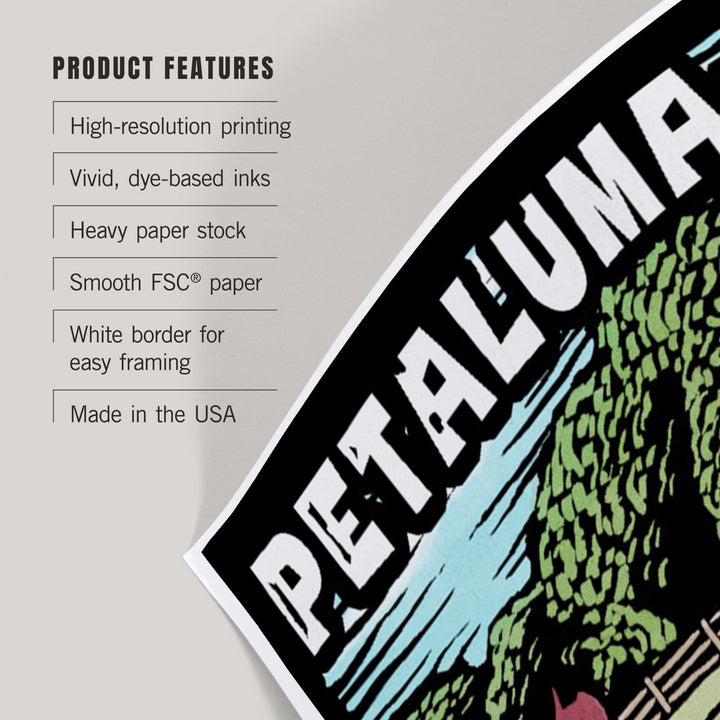 Petaluma, California, Rooster, Scratchboard, Art & Giclee Prints Art Lantern Press 