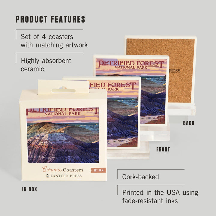 Petrified Forest National Park, Arizona, Chinle Formation, Coasters Coasters Lantern Press 