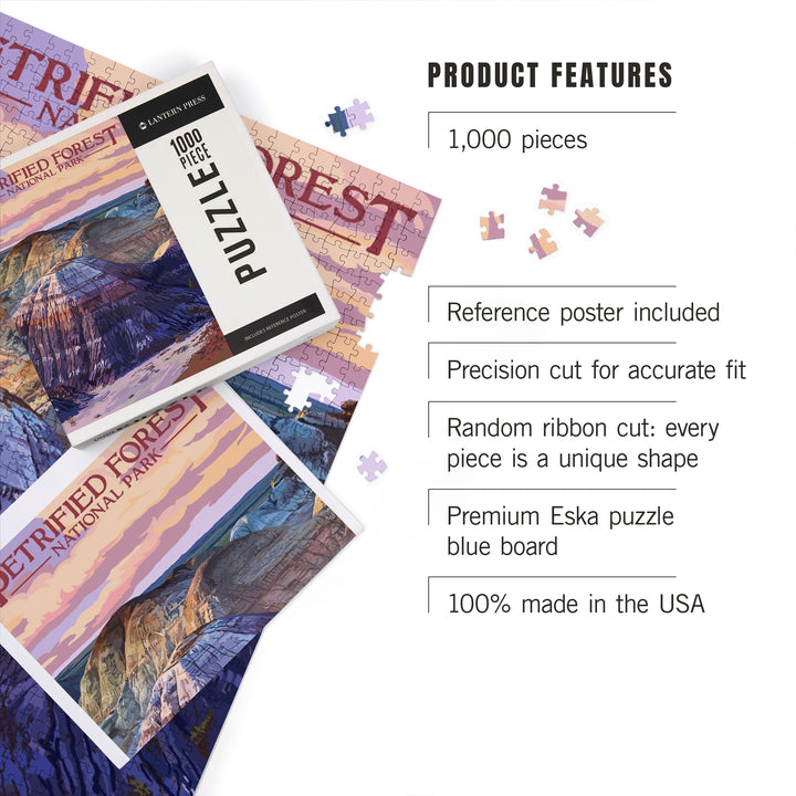 Petrified Forest National Park, Arizona, Chinle Formation, Jigsaw Puzzle Puzzle Lantern Press 