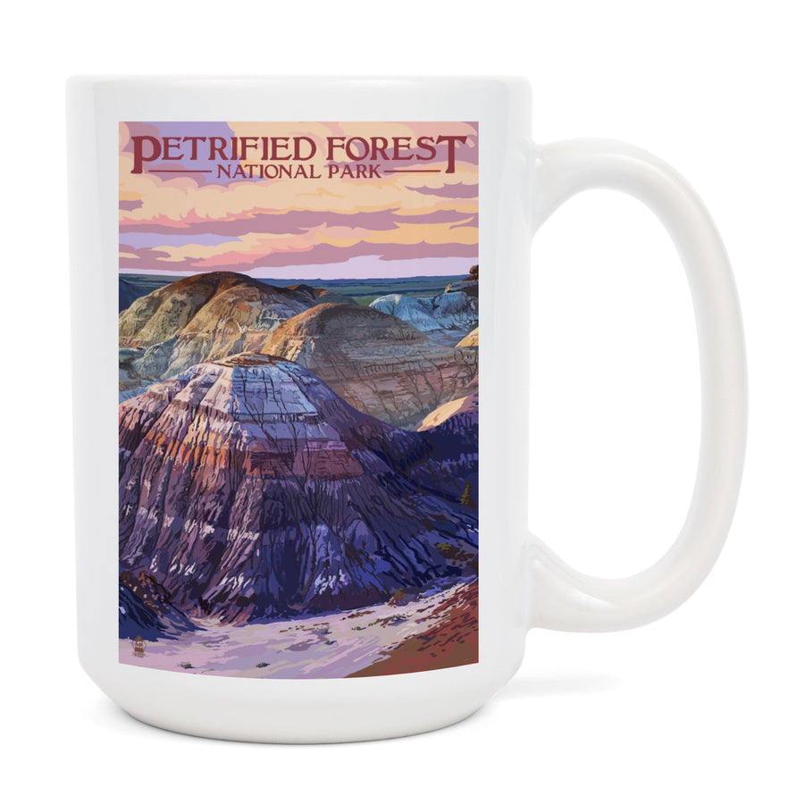 Petrified Forest National Park, Arizona, Chinle Formation, Lantern Press Artwork, Ceramic Mug Mugs Lantern Press 