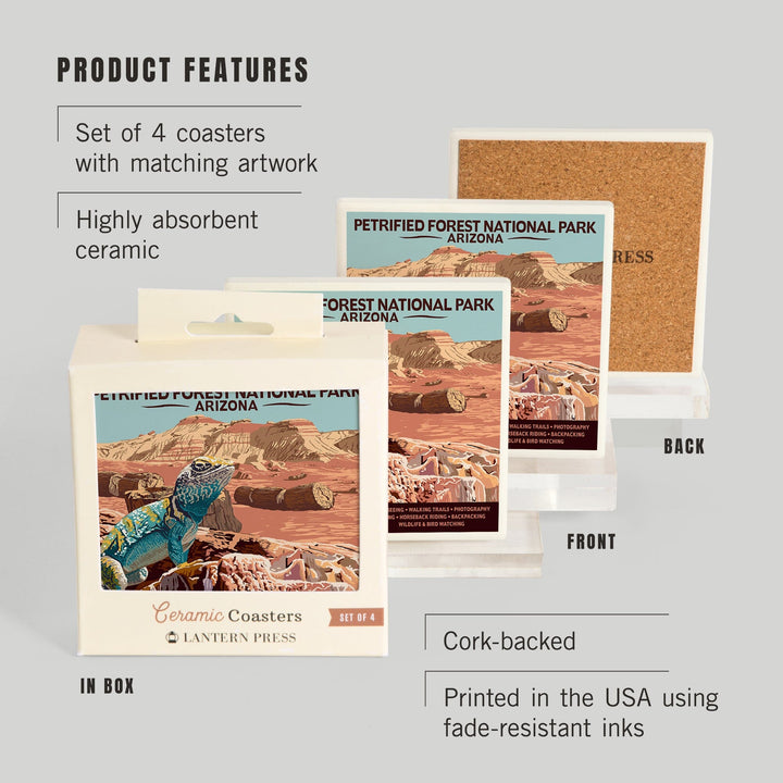 Petrified Forest National Park, Arizona, Coasters Coasters Lantern Press 