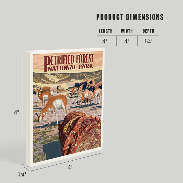 Petrified Forest National Park, Arizona, Desert and Antelope, Coasters Coasters Lantern Press 