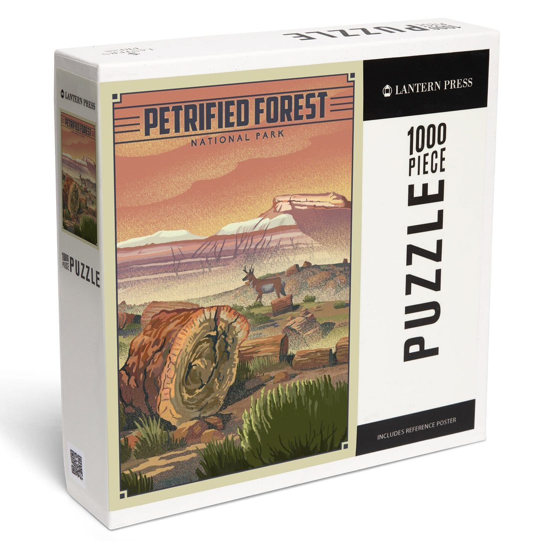 Petrified Forest National Park, Arizona, Lithograph National Park Series, Jigsaw Puzzle Puzzle Lantern Press 