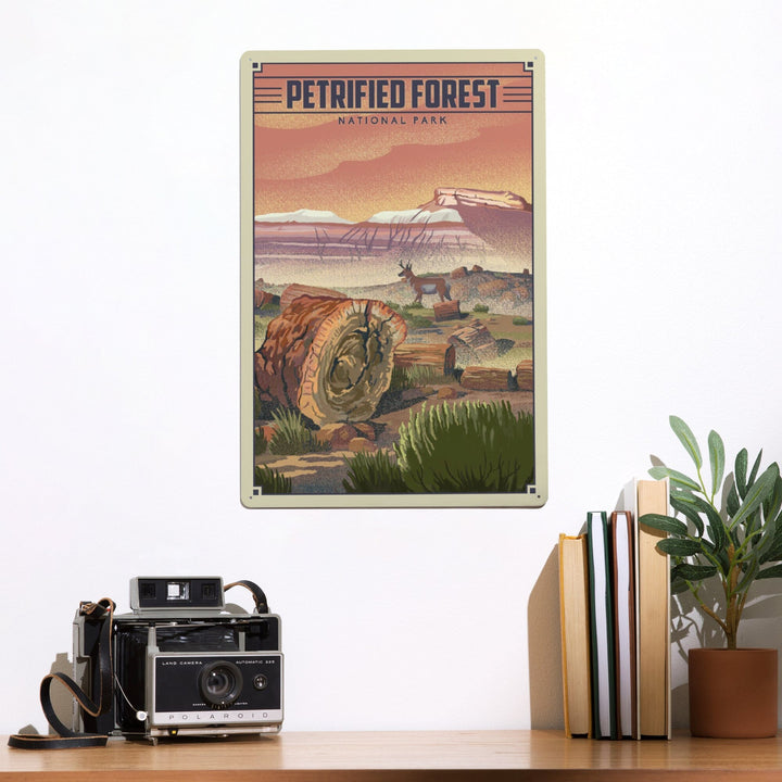 Petrified Forest National Park, Arizona, Lithograph National Park Series, Metal Signs Metal Lantern Press 