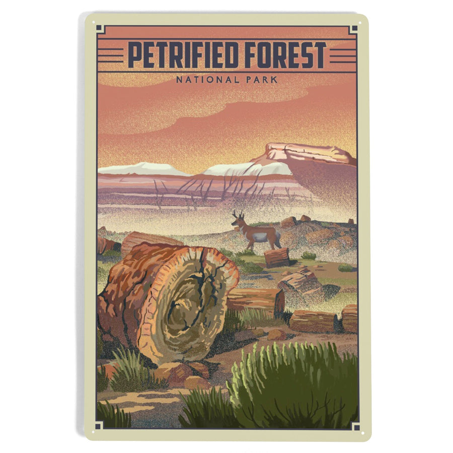 Petrified Forest National Park, Arizona, Lithograph National Park Series, Metal Signs Metal Lantern Press 