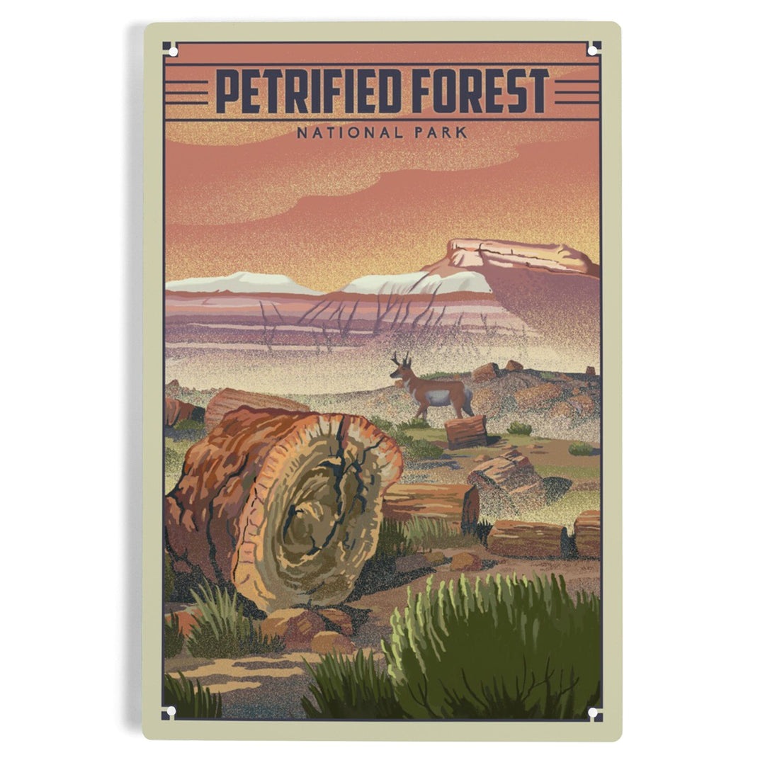 Petrified Forest National Park, Arizona, Lithograph National Park Series, Metal Signs Metal Lantern Press 