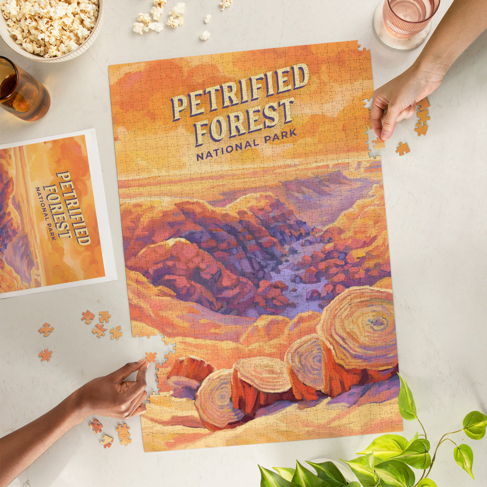 Petrified Forest National Park, Arizona, Oil Painting, Jigsaw Puzzle Puzzle Lantern Press 