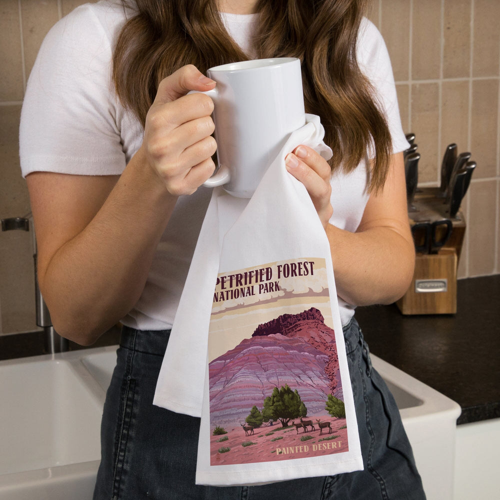 Petrified Forest National Park, Arizona, Painted Desert, Organic Cotton Kitchen Tea Towels Kitchen Lantern Press 