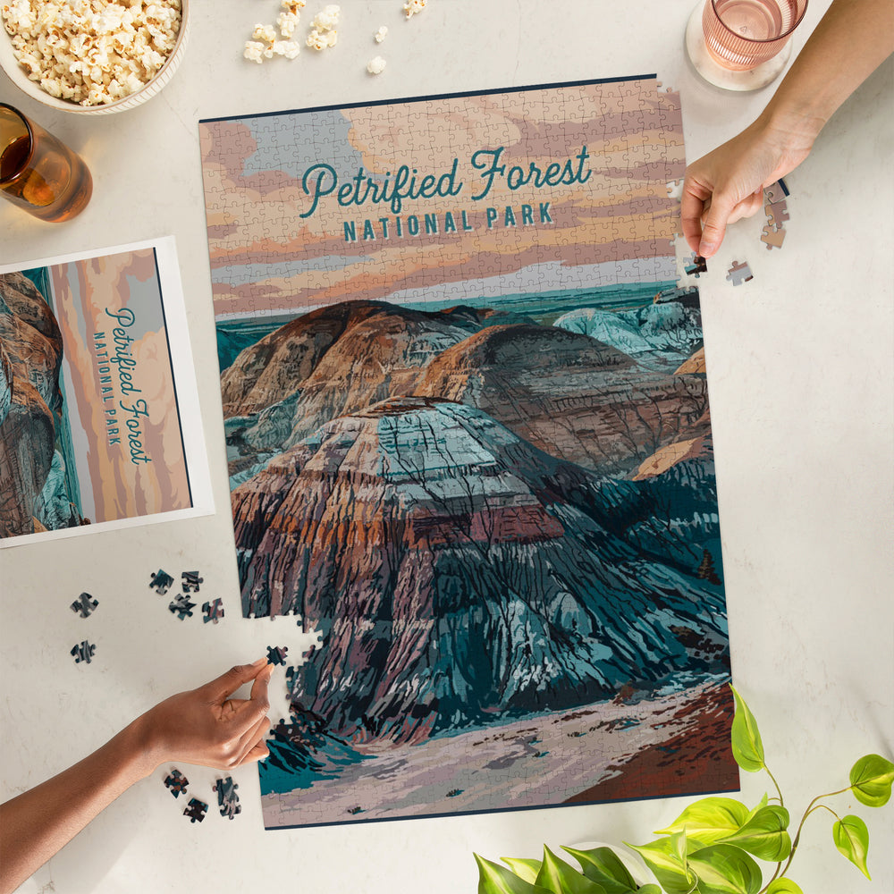 Petrified Forest National Park, Arizona, Painterly National Park Series, Jigsaw Puzzle Puzzle Lantern Press 