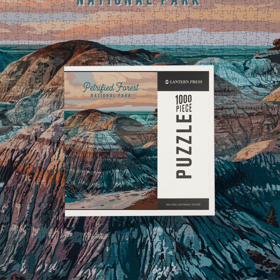 Petrified Forest National Park, Arizona, Painterly National Park Series, Jigsaw Puzzle Puzzle Lantern Press 