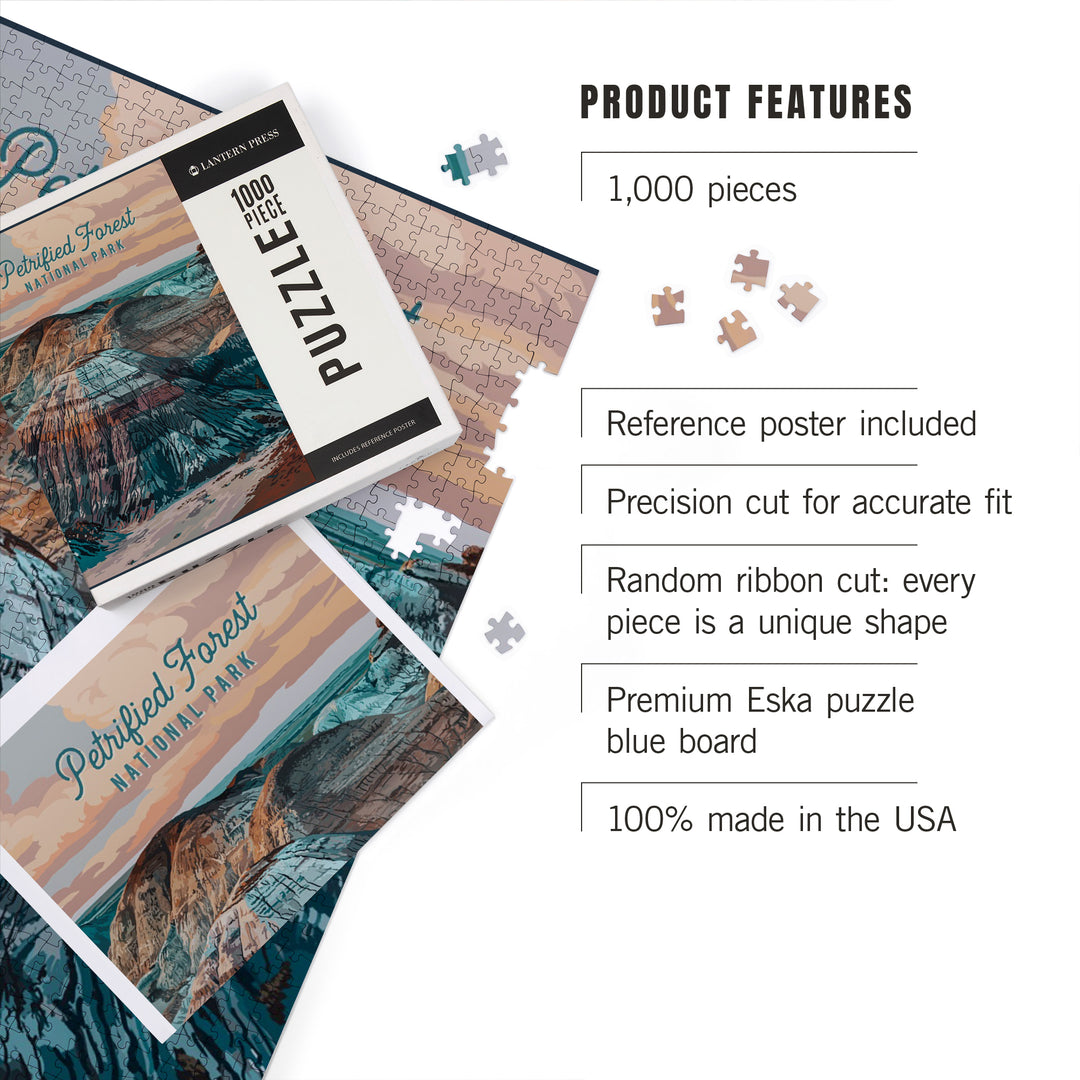 Petrified Forest National Park, Arizona, Painterly National Park Series, Jigsaw Puzzle Puzzle Lantern Press 