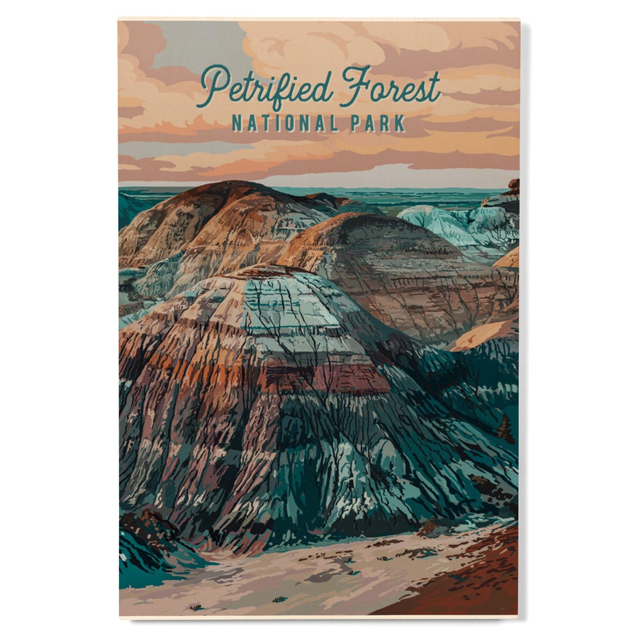 Petrified Forest National Park, Arizona, Painterly National Park Series, Wood Signs and Postcards Wood Lantern Press 