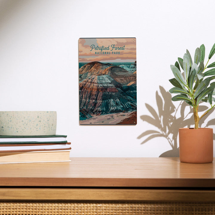 Petrified Forest National Park, Arizona, Painterly National Park Series, Wood Signs and Postcards Wood Lantern Press 