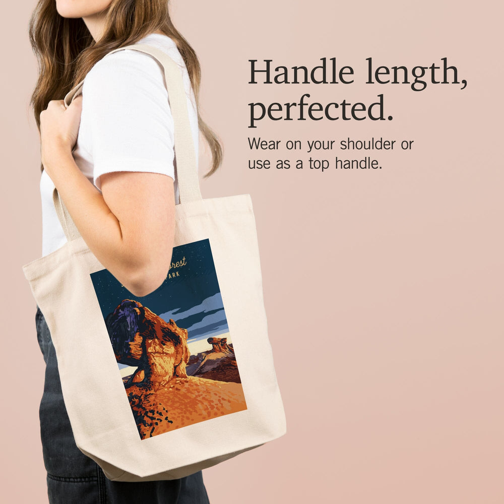 Petrified Forest National Park, Arizona, Painterly, Night Sky, Tote Bag Totes Lantern Press 