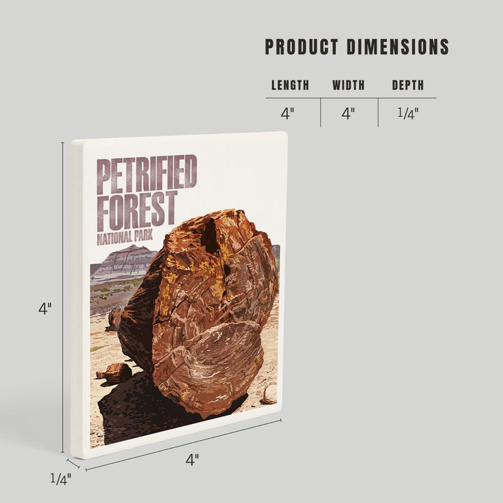 Petrified Forest National Park, Arizona, Petrified Wood Close Up, Coasters Coasters Lantern Press 