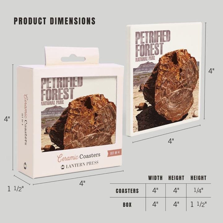 Petrified Forest National Park, Arizona, Petrified Wood Close Up, Coasters Coasters Lantern Press 