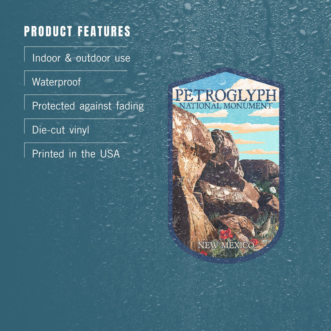 Petroglyph National Monument, New Mexico, Contour, Lantern Press Artwork, Vinyl Sticker Sticker Lantern Press 