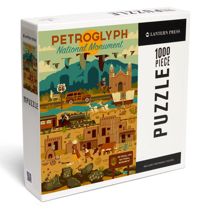 Petroglyph National Monument, New Mexico, Geometric, Jigsaw Puzzle Puzzle Lantern Press 