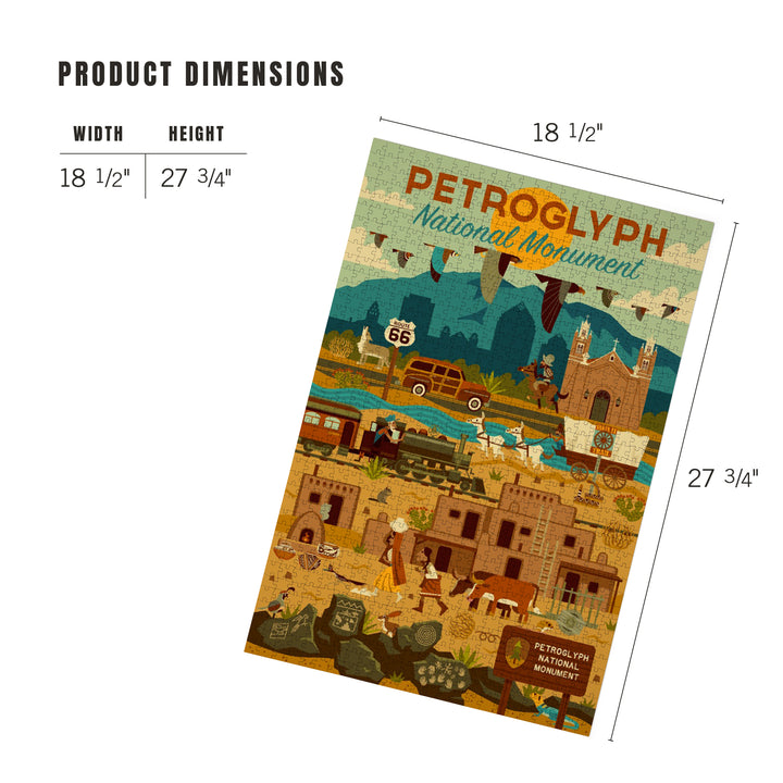 Petroglyph National Monument, New Mexico, Geometric, Jigsaw Puzzle Puzzle Lantern Press 