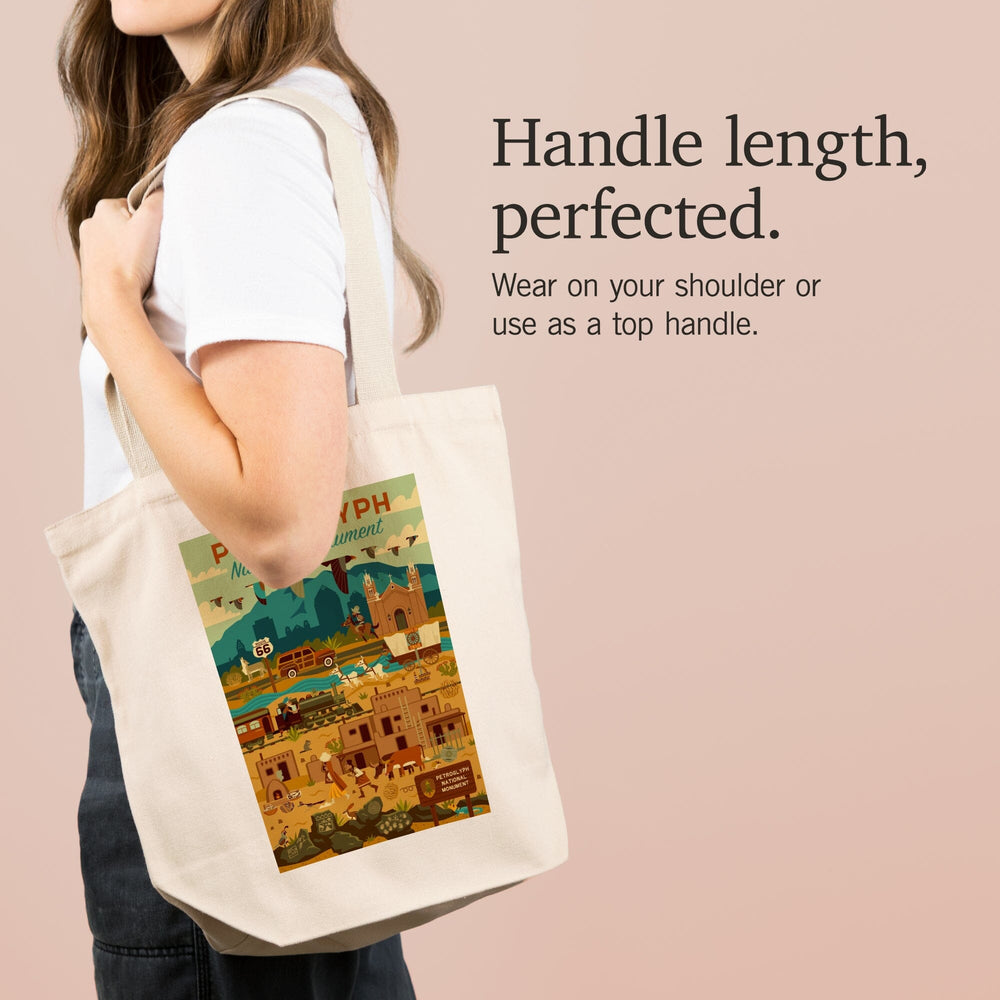 Petroglyph National Monument, New Mexico, Geometric, Tote Bag Totes Lantern Press 
