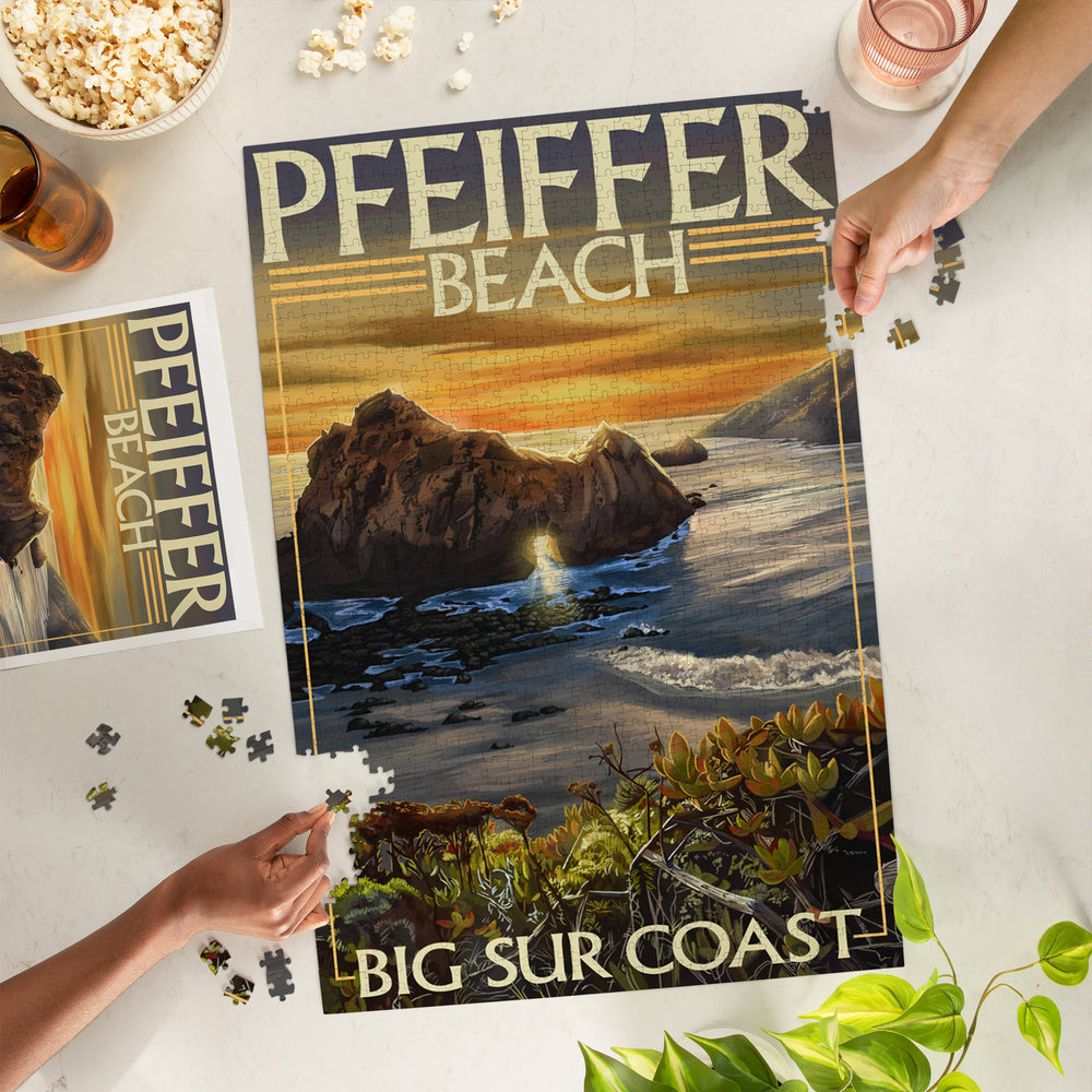 Pfeiffer Beach, California, Jigsaw Puzzle Puzzle Lantern Press 