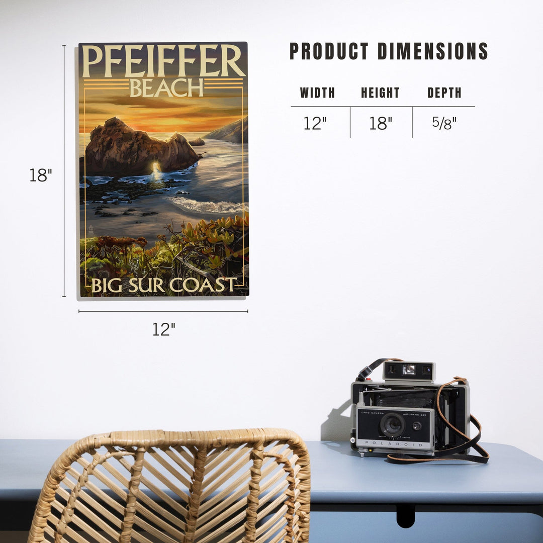 Pfeiffer Beach, California, Lantern Press Artwork, Wood Signs and Postcards Wood Lantern Press 