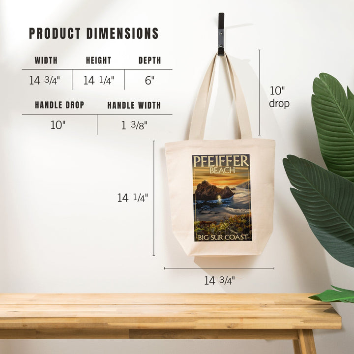 Pfeiffer Beach, California, Tote Bag Totes Lantern Press 