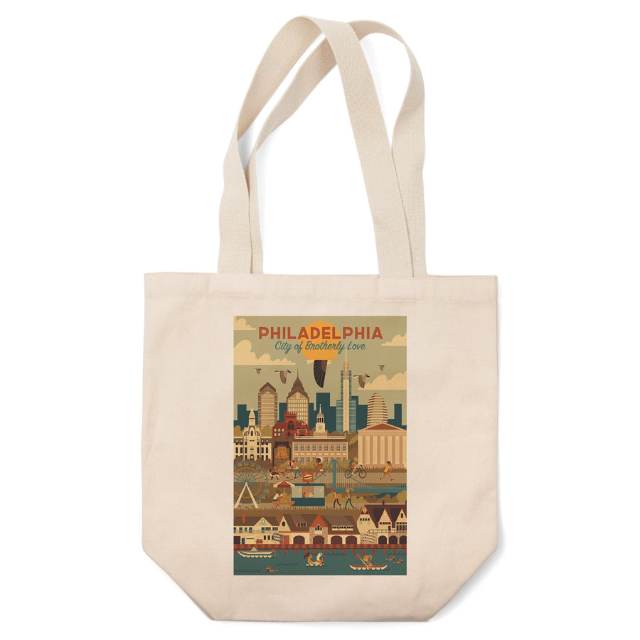 Philadelphia, Pennsylvania, City of Brotherly Love, Geometric City Series, Tote Bag Totes Lantern Press 