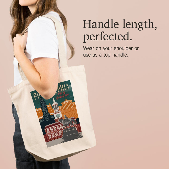 Philadelphia, Pennsylvania, City of Brotherly Love, Vector City, Tote Bag Totes Lantern Press 