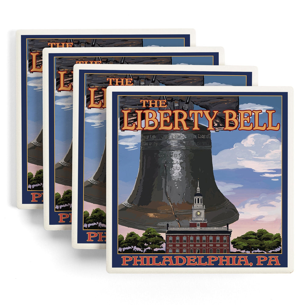 Philadelphia, Pennsylvania, Independence Hall and Liberty Bell, Coasters Coasters Lantern Press 