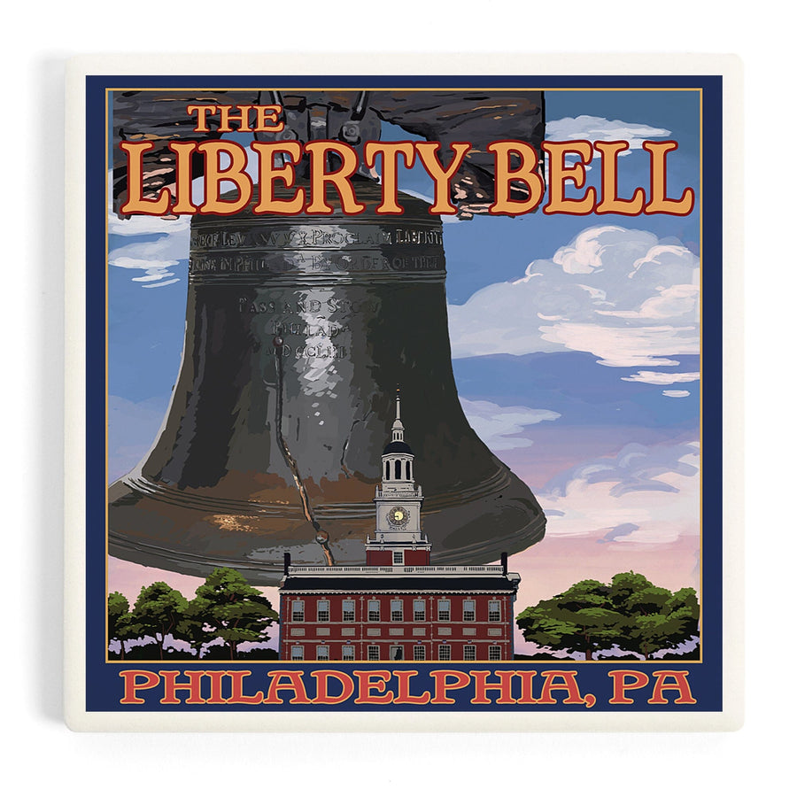 Philadelphia, Pennsylvania, Independence Hall and Liberty Bell, Coasters Coasters Lantern Press 