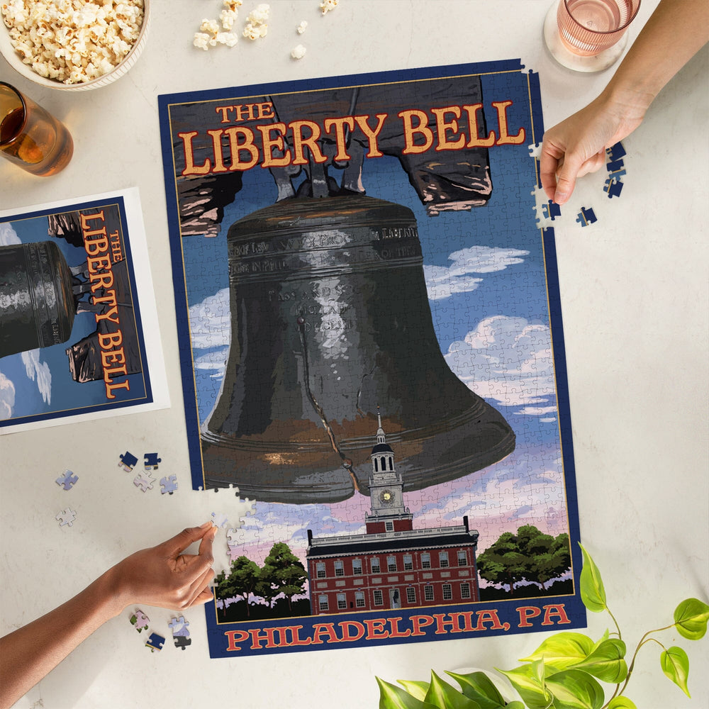 Philadelphia, Pennsylvania, Independence Hall and Liberty Bell, Jigsaw Puzzle Puzzle Lantern Press 