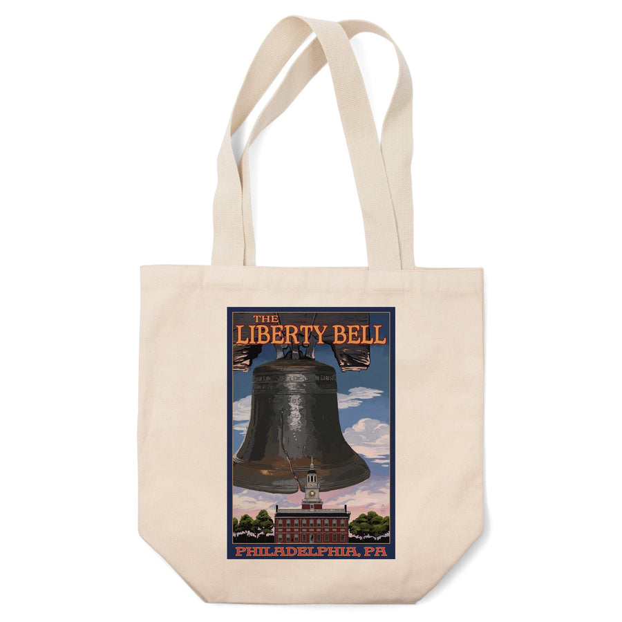 Philadelphia, Pennsylvania, Independence Hall & Liberty Bell, Lantern Press Artwork, Tote Bag Totes Lantern Press 