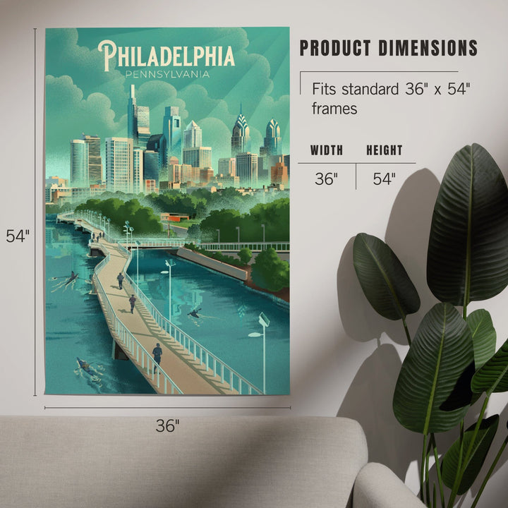 Philadelphia, Pennsylvania, Lithograph, City Series, Art & Giclee Prints Art Lantern Press 