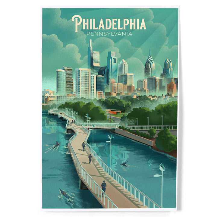 Philadelphia, Pennsylvania, Lithograph, City Series, Art & Giclee Prints Art Lantern Press 