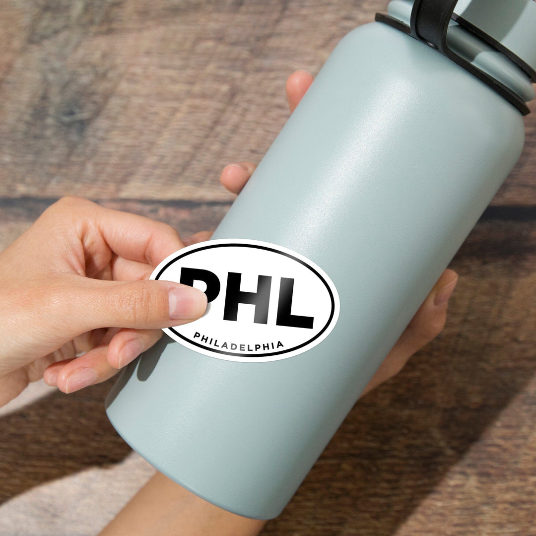 Philadelphia, Pennsylvania, PHL, Contour, Vinyl Sticker Sticker Lantern Press 